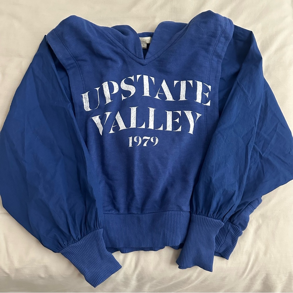 Anthropologie Blue 'UPSTATE VALLEY 1979' Pullover Hoodie - Picture 2 of 6